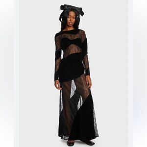 For love & lemons Black Sheer Maxi Dress